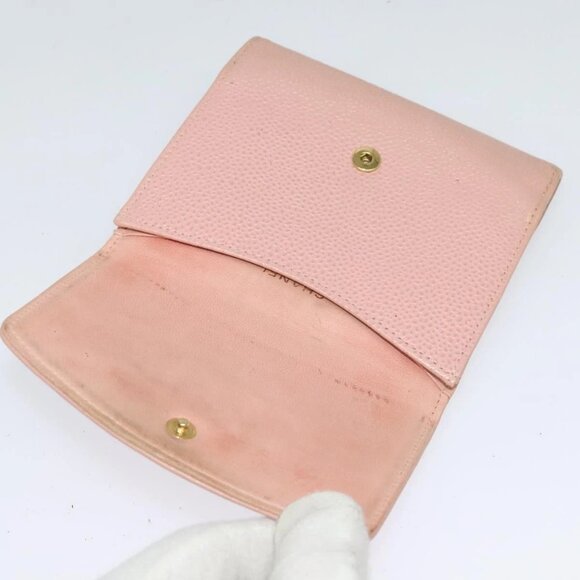 CHANEL Bifold Wallet Grained Calf Skin Pink CC - Picture 7 of 16